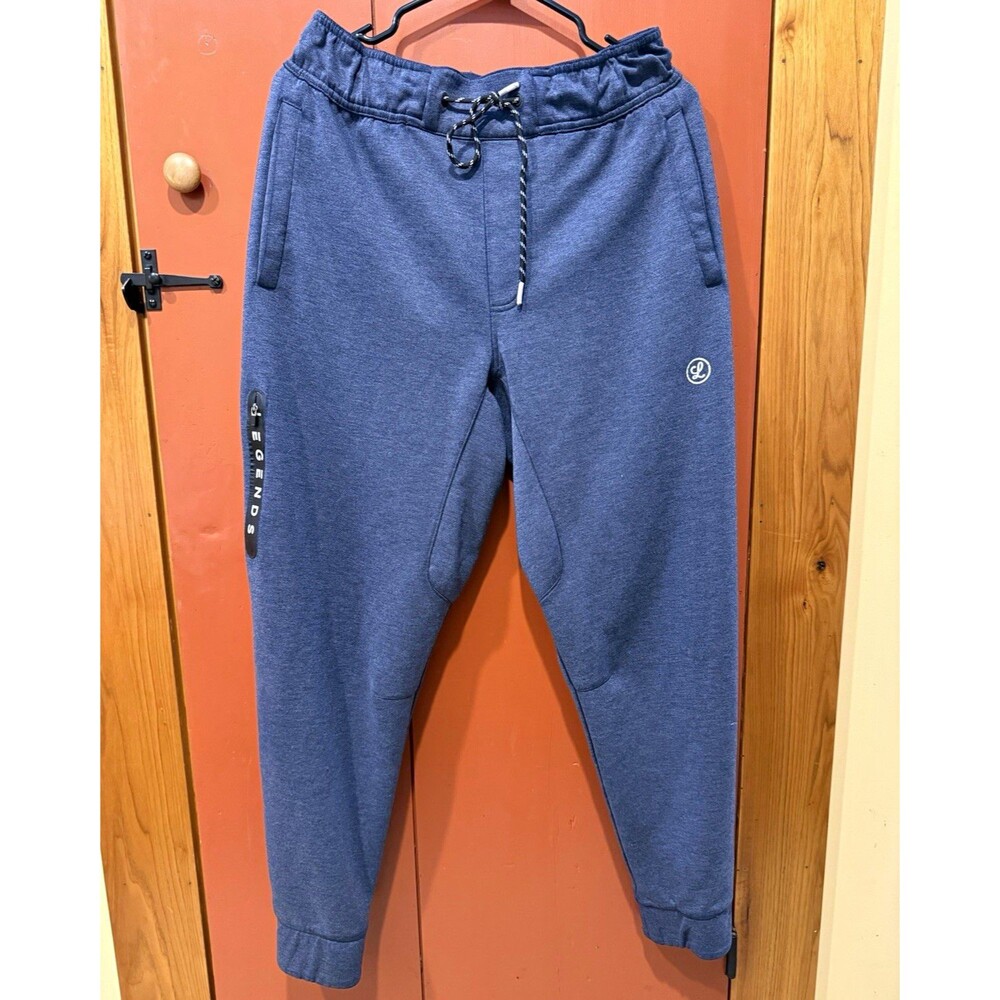 Legends Men's Jogger Pants L Blue Drawstring Elastic Waist Pockets